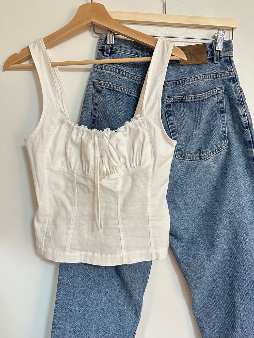 Harlow White Ruched Tie-Front Camisole